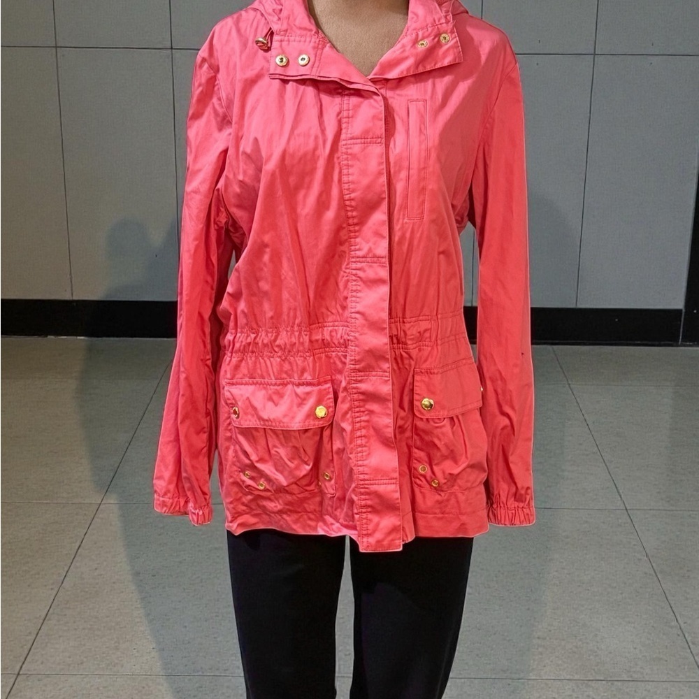 Jones New York Orange Utility Jacket with Gold Details